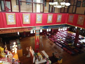 A look at the gompa from the first floor. It was a huge room that easily accommodated 100+ students