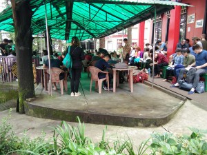 The participants waiting for the orientation to start