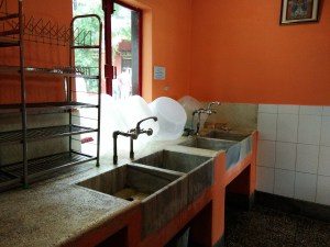 The dish washing area