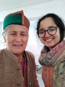 With one of my fellow meditators who had come from a far-off district in Himachal for this retreat