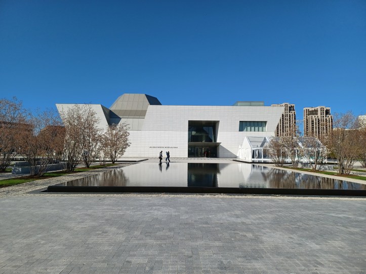 The Aga Khan Museum. The place has a serene vibe - the cream exterior, the infinity pools, the trees, the walkways.