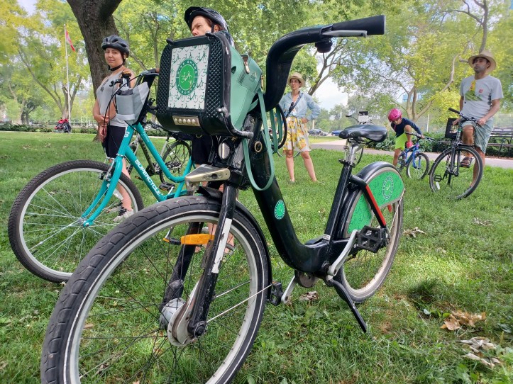 The "Bike Share Toronto" bike. It has the distinctive green logo at its front. This is from the day I went on my first (and only, till now) bike ride in Toronto.
